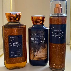 Bath And Body Works : Midnight Amber Glow Lotion, Body Spray, Shower Gel